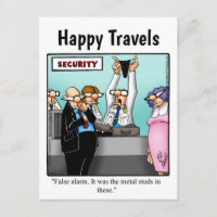 Carte postale drôle d'humour de voyage