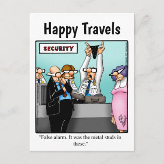 Carte postale drôle d'humour de voyage