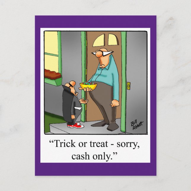 Carte postale drôle d'humour d'Halloween "Spectick (Devant)