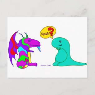 Carte Postale Drôle Dinos Dinos Cute Dinosaur Dragon Rawr ?