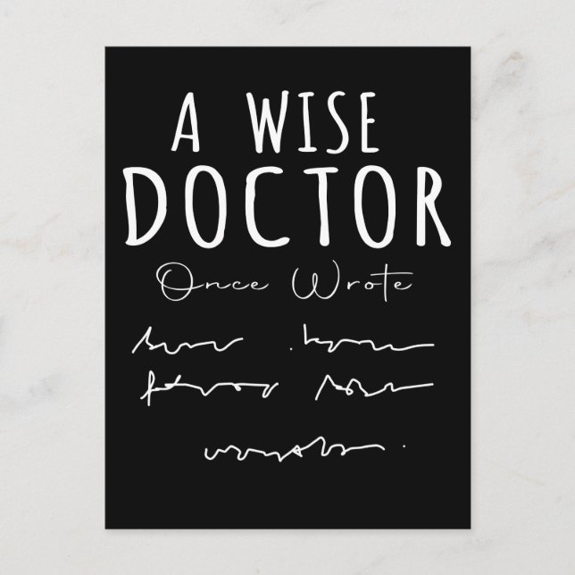 Carte Postale Drôle Docteur écriture manuscrite Humour Nurse Lif (Devant)