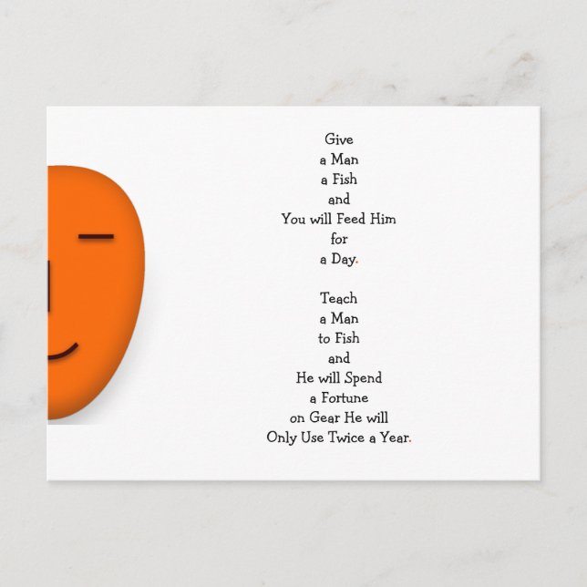 Carte Postale Drôle Donner un Poisson à un Homme IRL LOL Citatio (Devant)