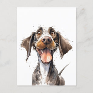 Carte Postale Drôle Drôle Cartoon Allemand Pointer Chien