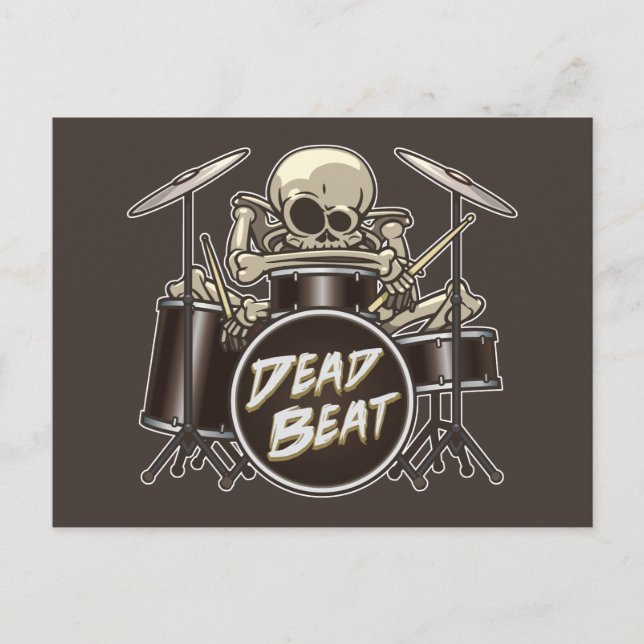 Carte Postale Drôle Drummer Skeleton (Devant)