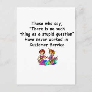 Carte Postale Drôle du service à la clientèle de dire