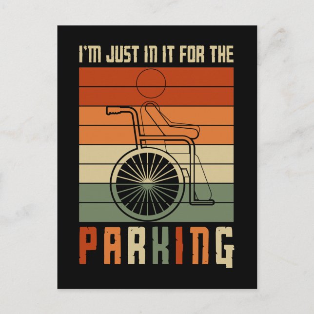 Carte Postale Drôle En Fauteuil Roulant (Devant)