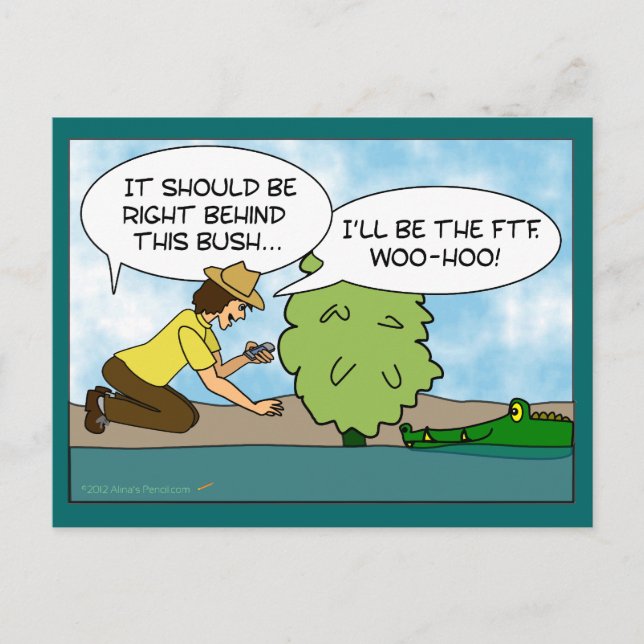 Carte Postale Drôle Extreme Cache Geocaching Cartoon Personnalis (Devant)
