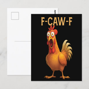 Carte Postale Drôle F-Caw-F poulet FCAWF poulet 2025