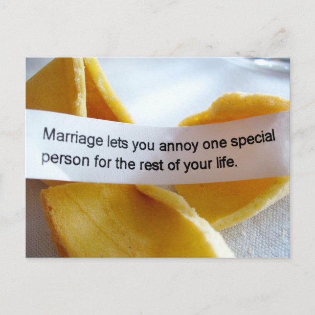 Carte Postale Drôle fortune Cookie Mariage Plaisanterie (Devant)