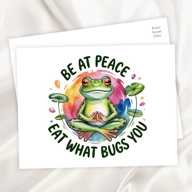 Carte Postale Drôle Frog Penser à vous Encouragement Bonjour (Créateur téléchargé)