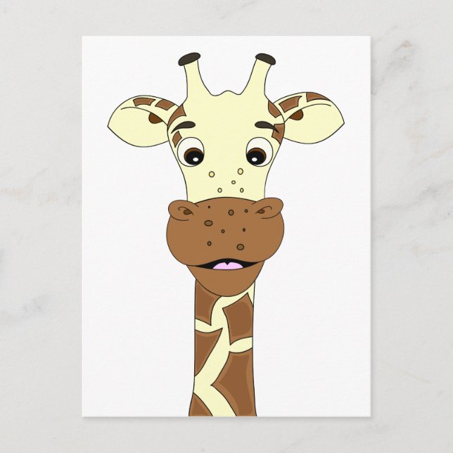 Carte Postale Drôle girafe dessin animé enfants (Devant)