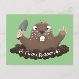 Carte Postale Drôle gopher de poche creusant dessin dessin de de