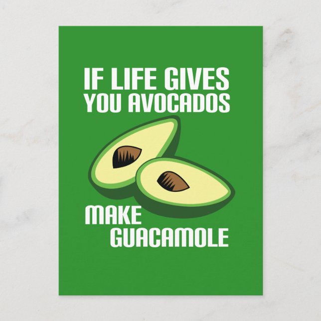 Carte Postale Drôle Guacamole Avocado Joke (Devant)
