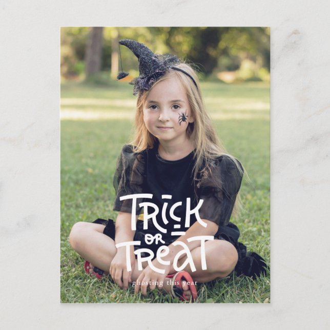 Carte Postale Drôle Halloween Ghosting Trick ou Treat cette anné (Devant)