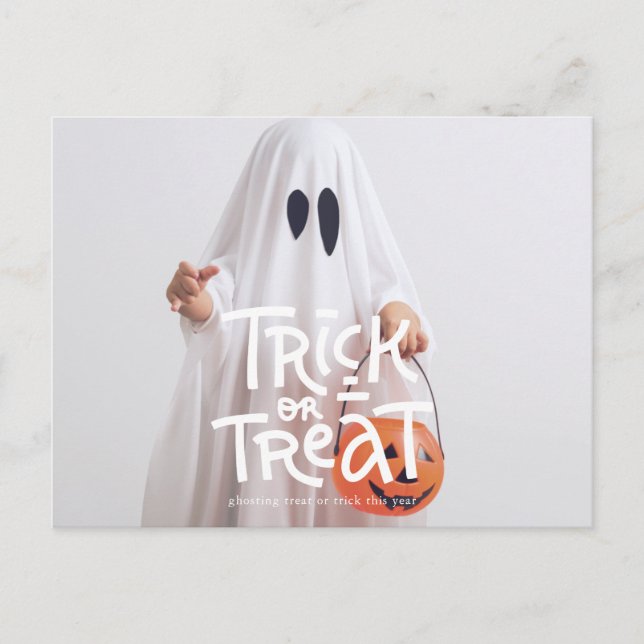 Carte Postale Drôle Halloween Ghosting Trick ou Treat cette anné (Devant)