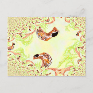 Carte Postale Drôle Hazel Grouse Illustration Collage