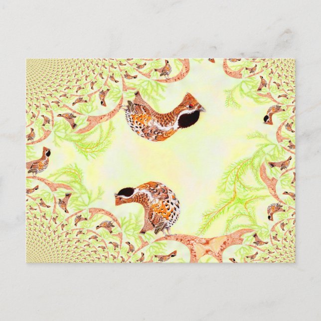 Carte Postale Drôle Hazel Grouse Illustration Collage (Devant)