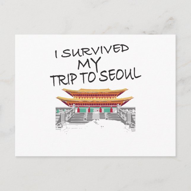 Carte Postale Drôle J'Ai Mon Voyage À Séoul Survival (Devant)