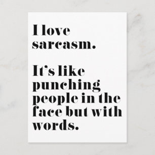 Carte Postale Drôle J'aime les citations sarcastiques