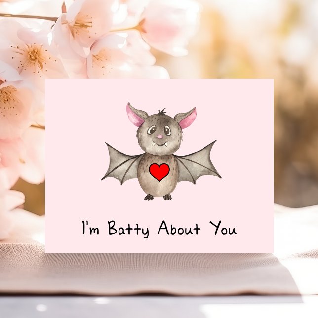 Carte Postale Drôle Je suis Batty à propos de toi Valentine Wate (Créateur téléchargé)