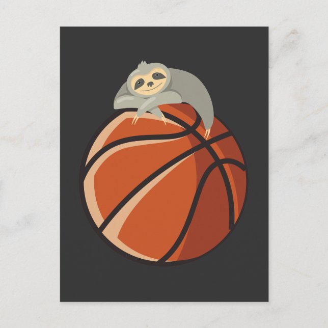 Carte Postale Drôle joueur de basket-ball Sloth Lazy Sport Lover (Devant)