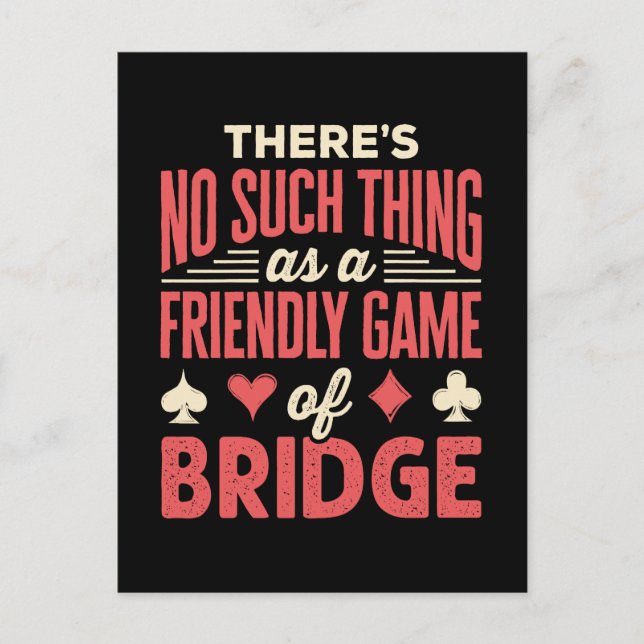 Carte Postale Drôle Joueur de pont pas de ce genre de jeu amical (Devant)
