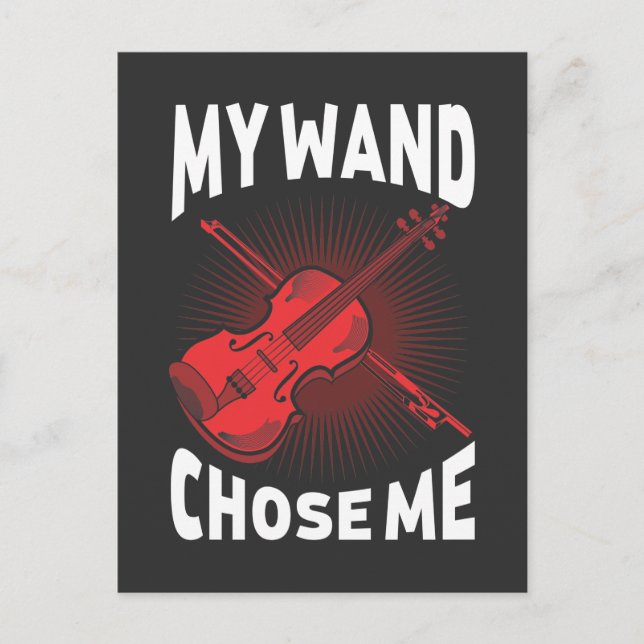 Carte Postale Drôle Joueur de violon Cadeau Louveur d'instrument (Devant)