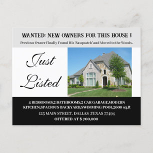 Carte Postale Drôle juste listé IMMOBILIER