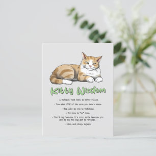 Carte Postale Drôle Kitty sagesse