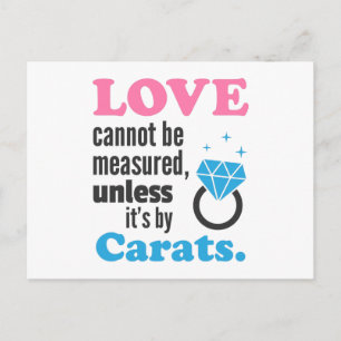 Carte Postale Drôle, l'amour ne peut être mesuré, Bague de diama