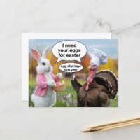 Drôle lapin de Pâques demande Thanksgiving Turquie