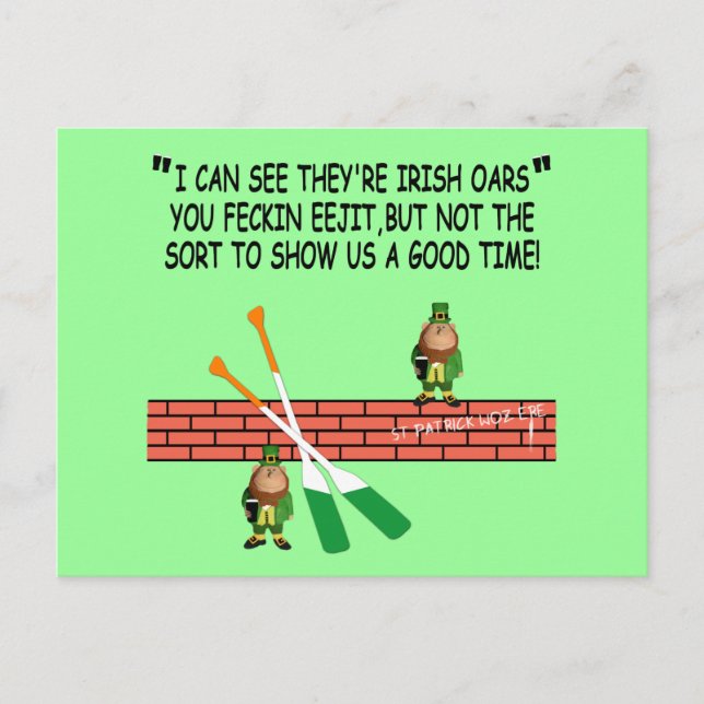 Carte Postale Drôle Leprechauns irlandais (Devant)