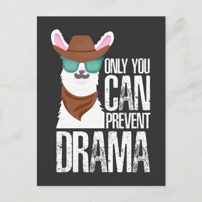 Carte Postale Drôle Llama Dramatique Drame Alpaca Animal de jeu  (Devant)