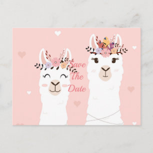 Carte Postale Drôle Llama Enregistrer La Date