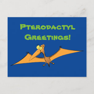 Carte Postale Drôle mignon dessin animé de pterodactyle volant o