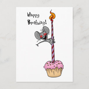 Carte Postale Drôle Mouse dessinée à la main conception d'annive