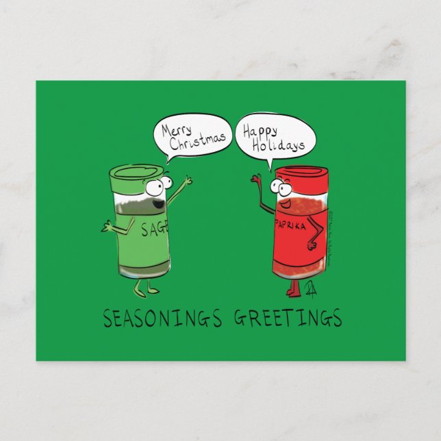 Carte Postale Drôle Noël Cartoon Cuisines épices (Devant)