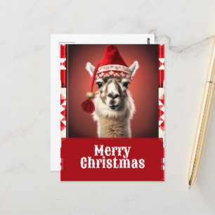 Carte Postale Drôle Noël Llama