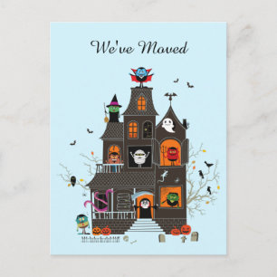 Carte Postale Drôle Nous avons déménagé Éffrayant Haunted House