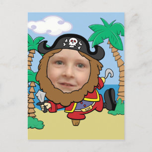 Carte Postale Drôle Pirate coupé Modèle visage