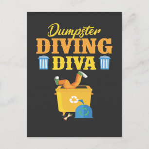 Carte Postale Drôle plongeur plongeur Diva Trash Lover