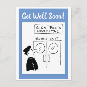 Carte Postale Drôle Poet Hospital Cartoon