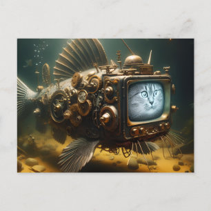 Carte Postale Drôle poisson-vapeur