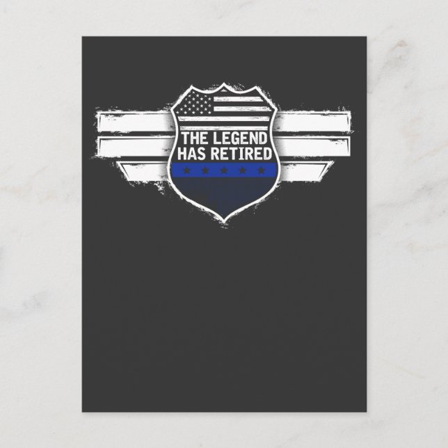 Carte Postale Drôle Police Officier Légende De Retraite A Retrai (Devant)