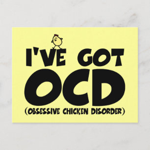 Carte Postale Drôle poulet OCD