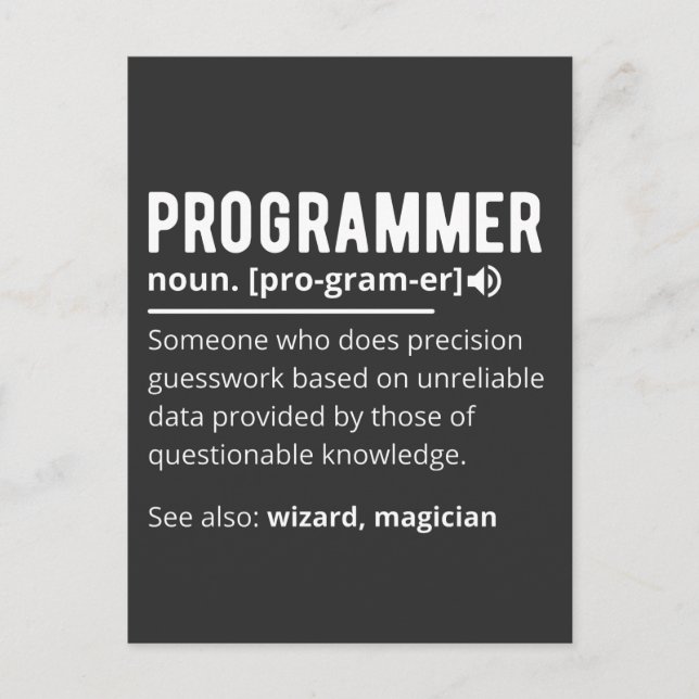 Carte Postale Drôle Programmer Code Développeur Définition (Devant)