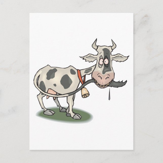 Carte Postale drôle queue de vache mordant (Devant)