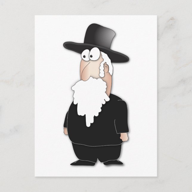 Carte Postale Drôle rabbin juif - dessin animé cool (Devant)