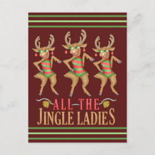 Carte Postale Drôle Rendez-vous de Noël Toutes les Dames Jingle