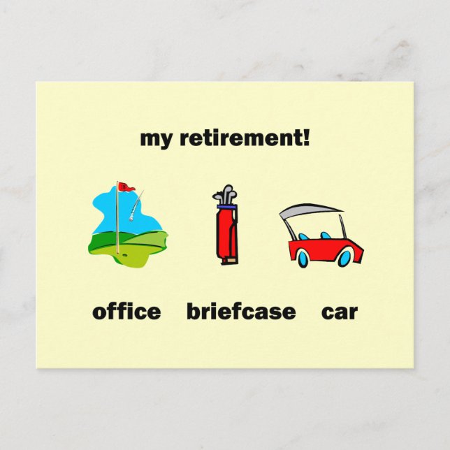 Carte Postale Drôle retraite de golf (Devant)